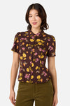 Princess Highway - Winona Flower Blouse - chocolate