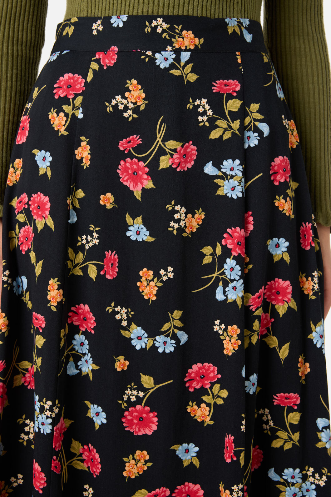 Princess Highway - Winona Flower Midi Skirt - black
