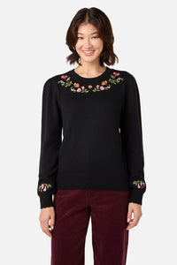 Princess Highway - Winona Flower Embroidered Jumper - black