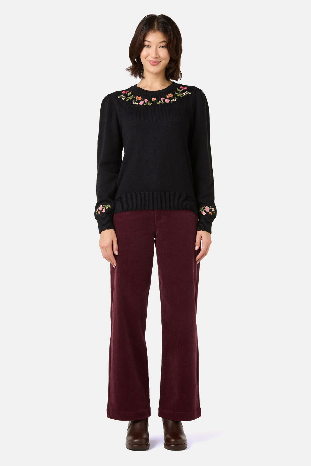 Princess Highway - Winona Flower Embroidered Jumper - black