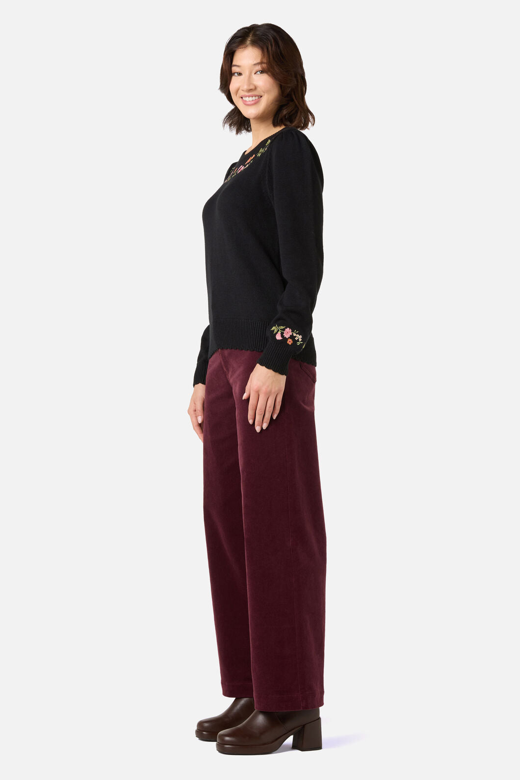 Princess Highway - Winona Flower Embroidered Jumper - black