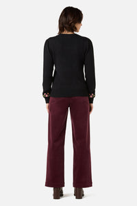 Princess Highway - Winona Flower Embroidered Jumper - black