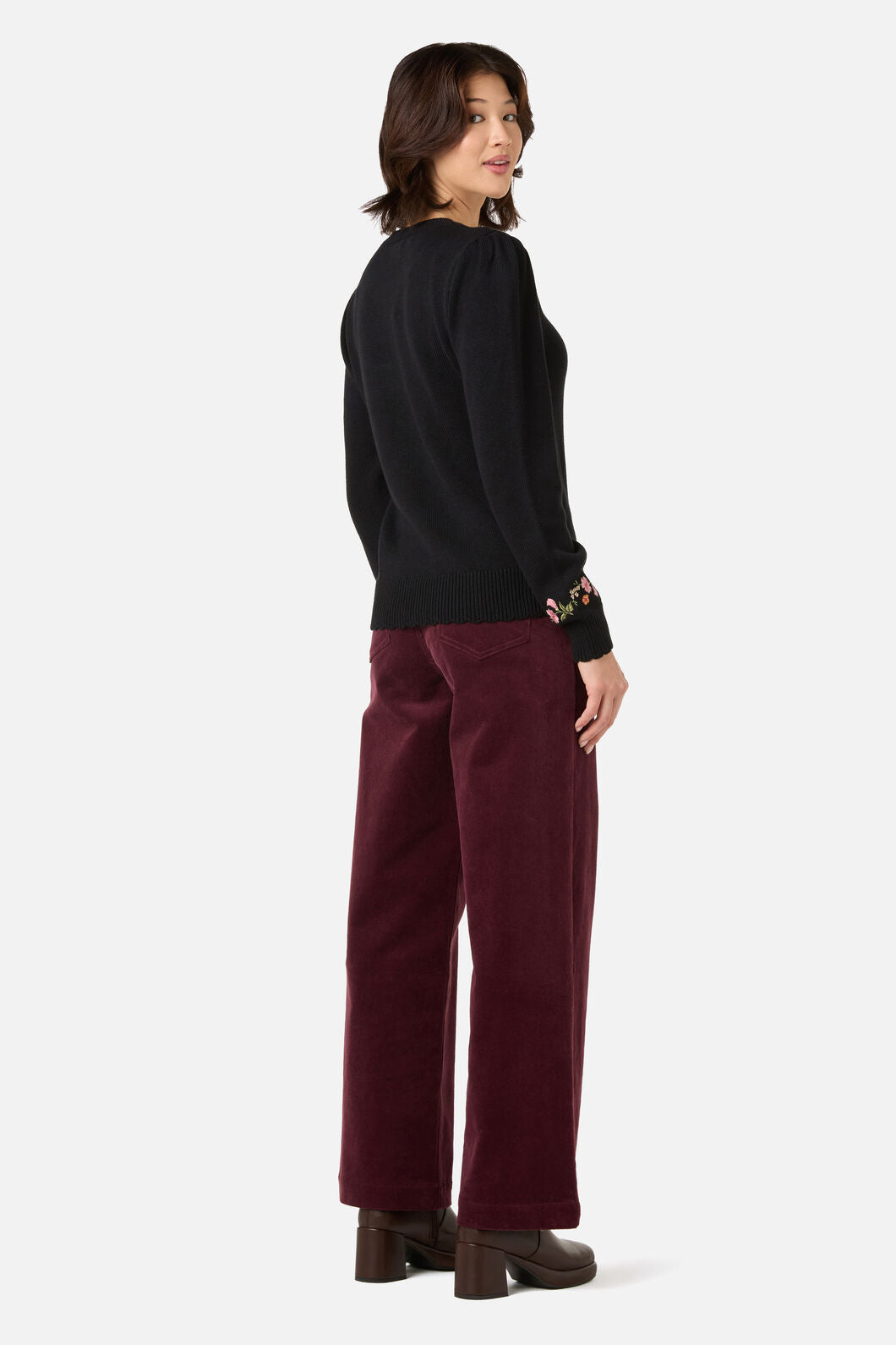 Princess Highway - Winona Flower Embroidered Jumper - black