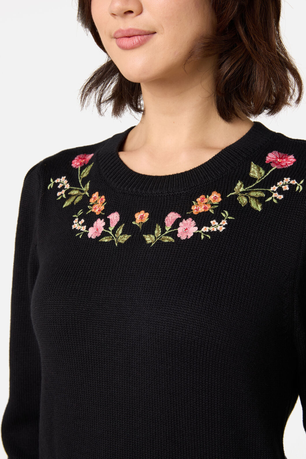Princess Highway - Winona Flower Embroidered Jumper - black