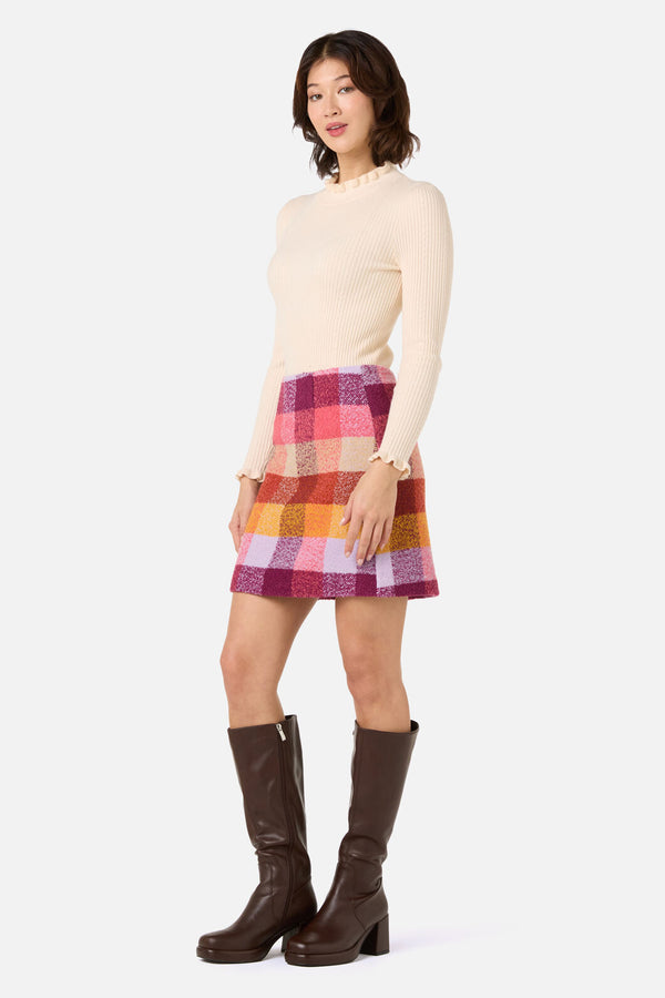Princess Highway - Molly Check Skirt - pink-gold