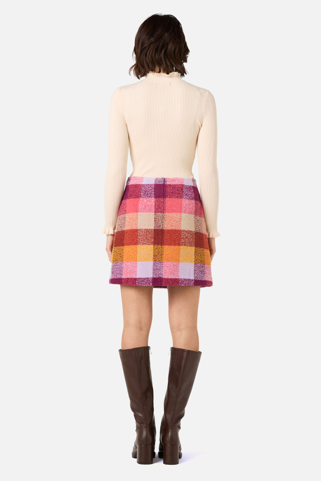 Princess Highway - Molly Check Skirt - pink-gold