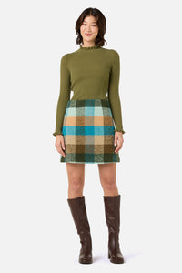 Princess Highway - Molly Check Skirt - green-blue
