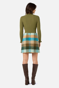 Princess Highway - Molly Check Skirt - green-blue