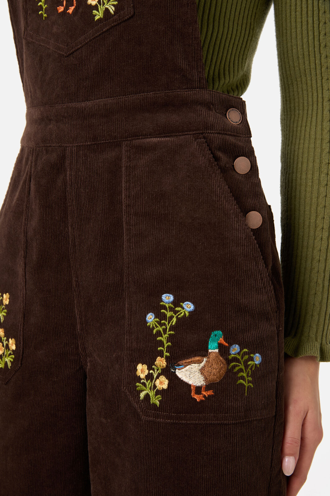 Princess Highway - Sweet Ducks Emb Cord Overall - chocolate