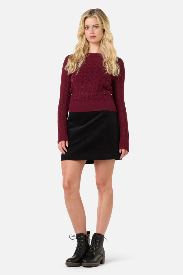Princess Highway - Annabelle Fancy Knit Top - burgundy