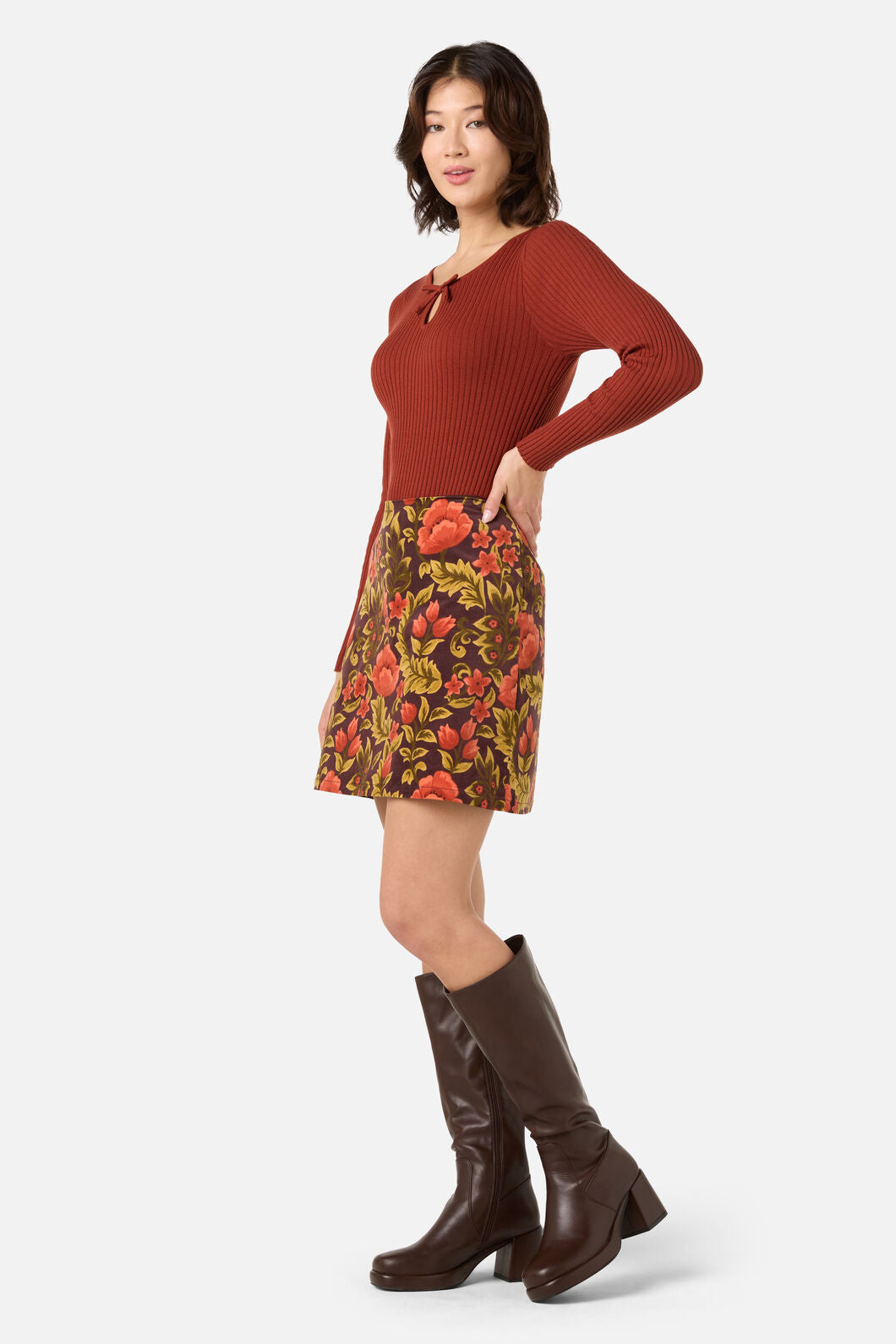 Princess Highway - Anna Bow Knit Top - rust