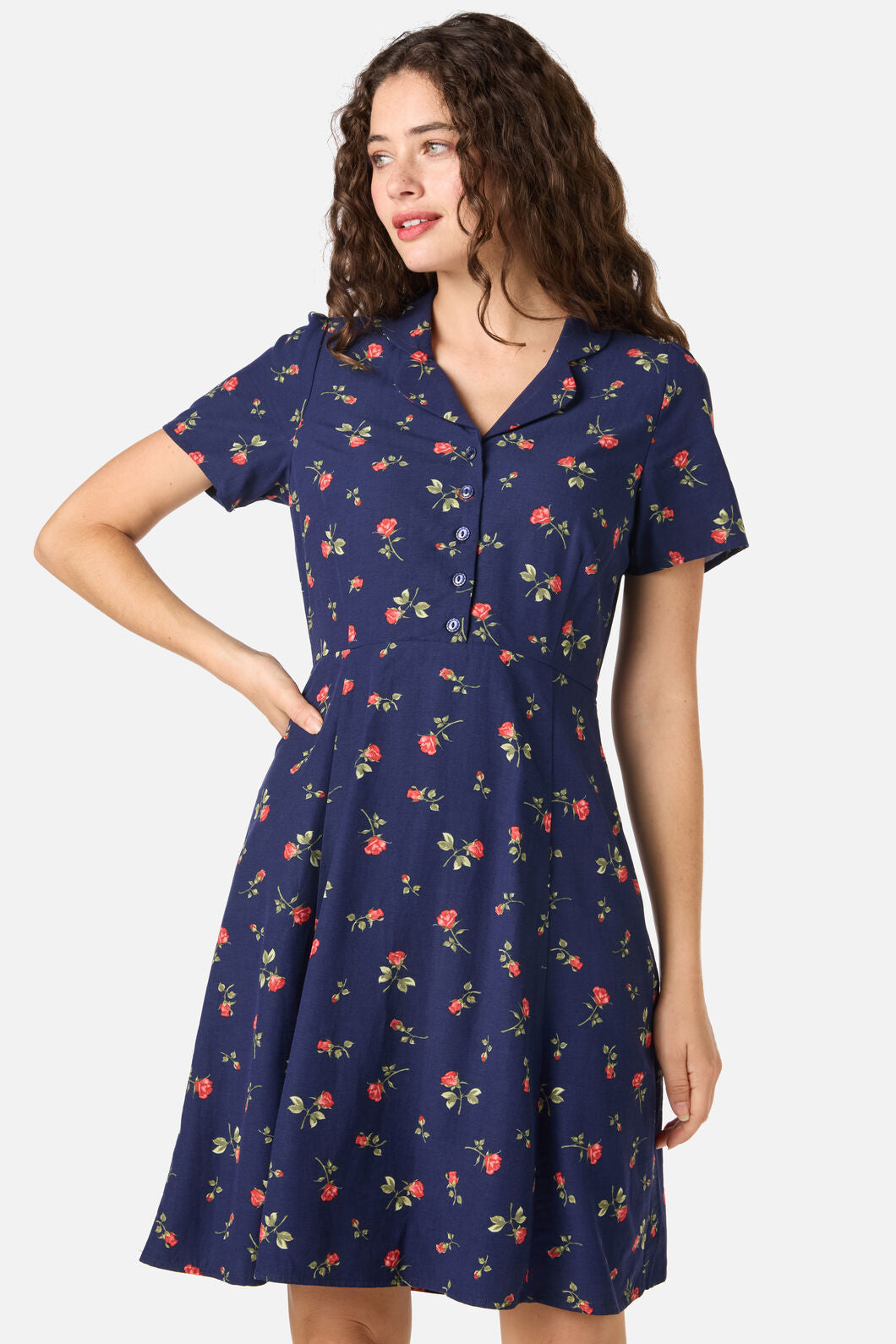 Princess Highway - Evie Rose Tea Dress - navy