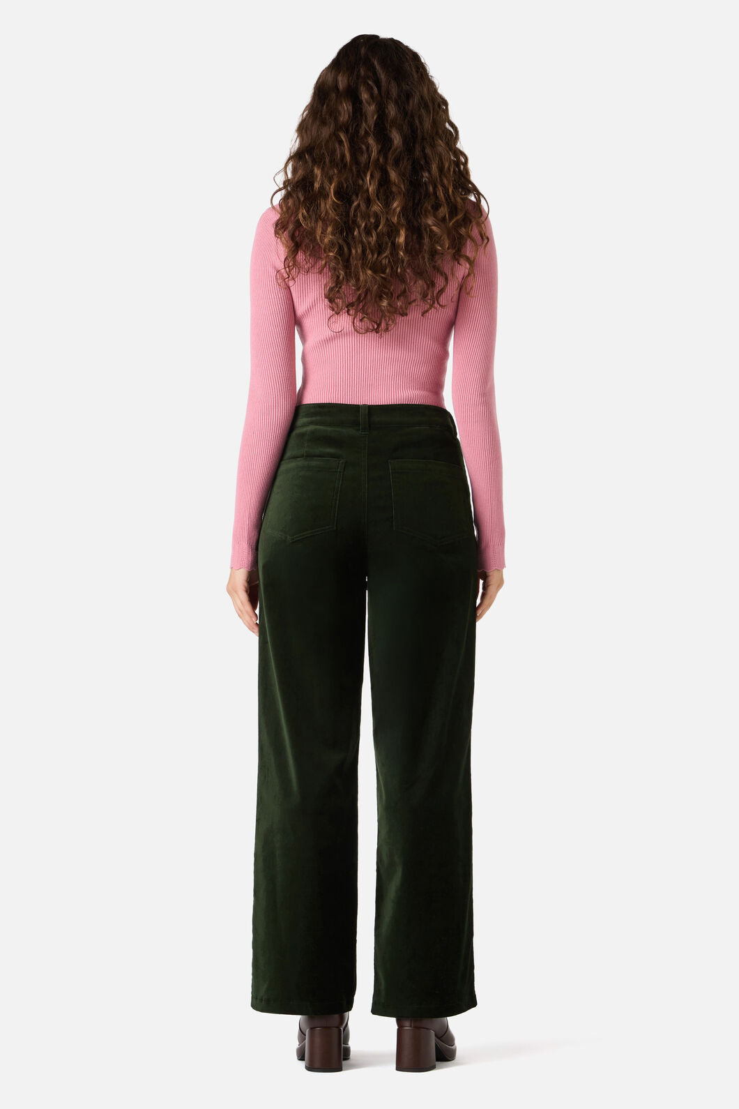Princess Highway - Rachel Velvet Jean - olive-green