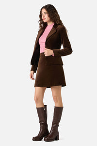 Princess Highway - Rachel Velvet Blazer - chocolate