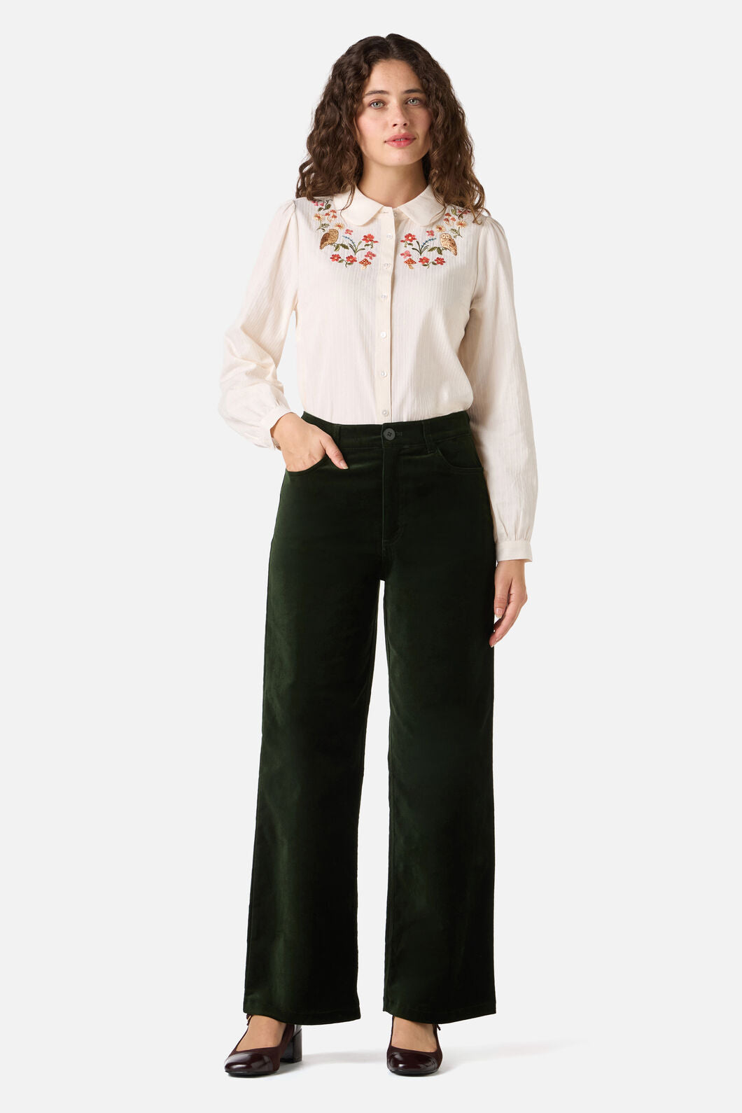 Princess Highway - Owl Embroidered Blouse - cream