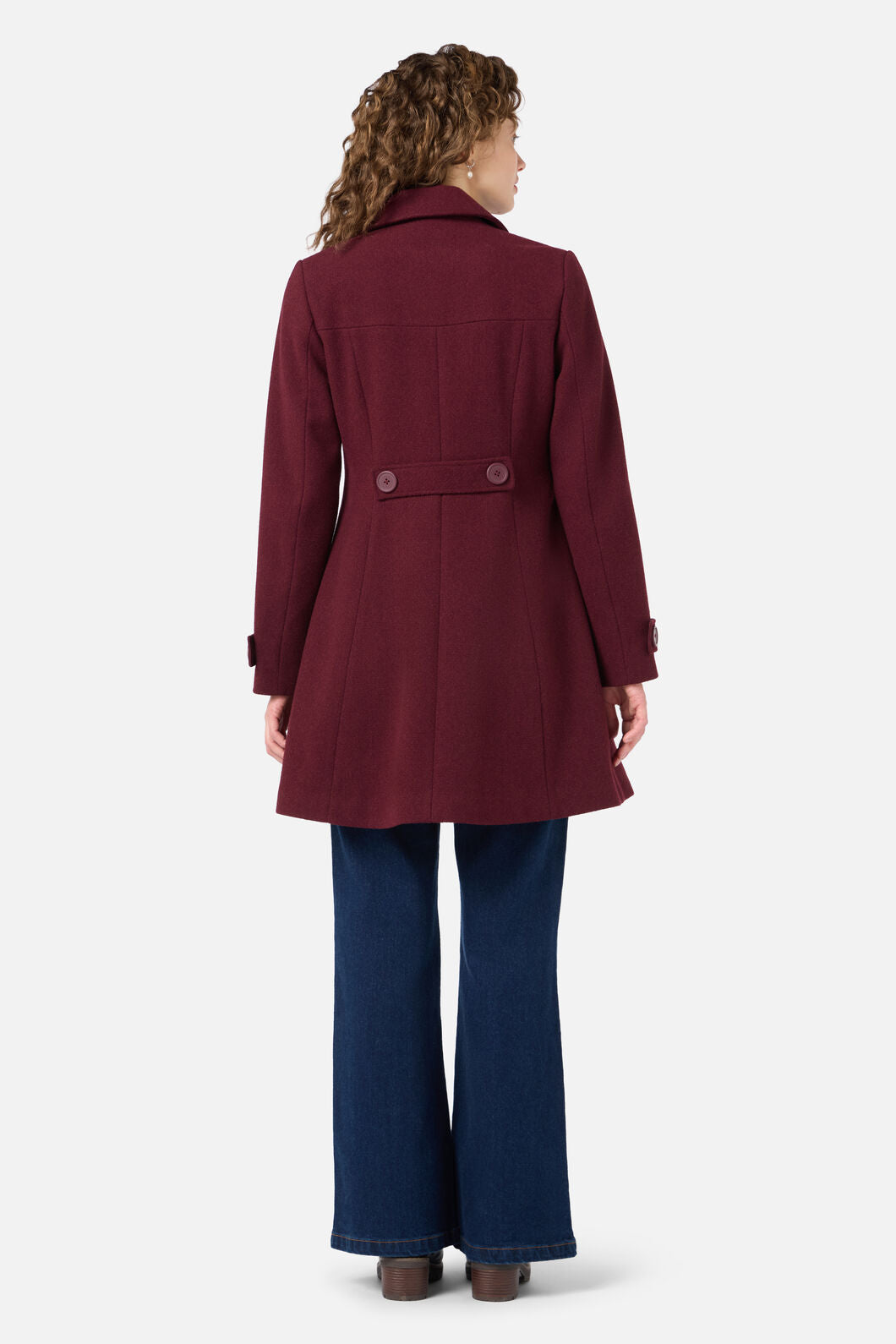 Princess Highway - Mabel A-Line Wool Blend Coat - plum