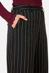 Princess Highway - Celeste Pinstripe Pant - black