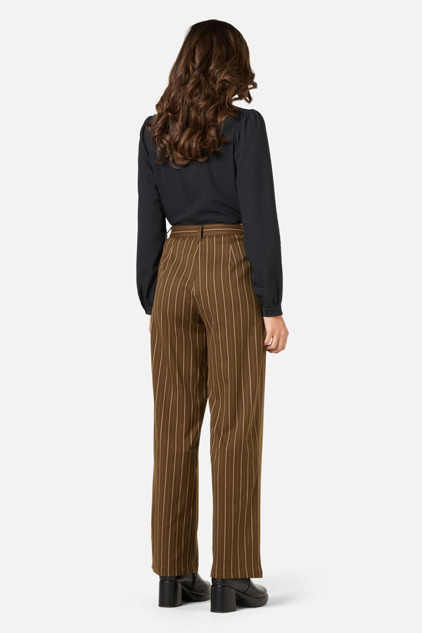 Princess Highway - Celeste Pinstripe Pant - bronze-brown