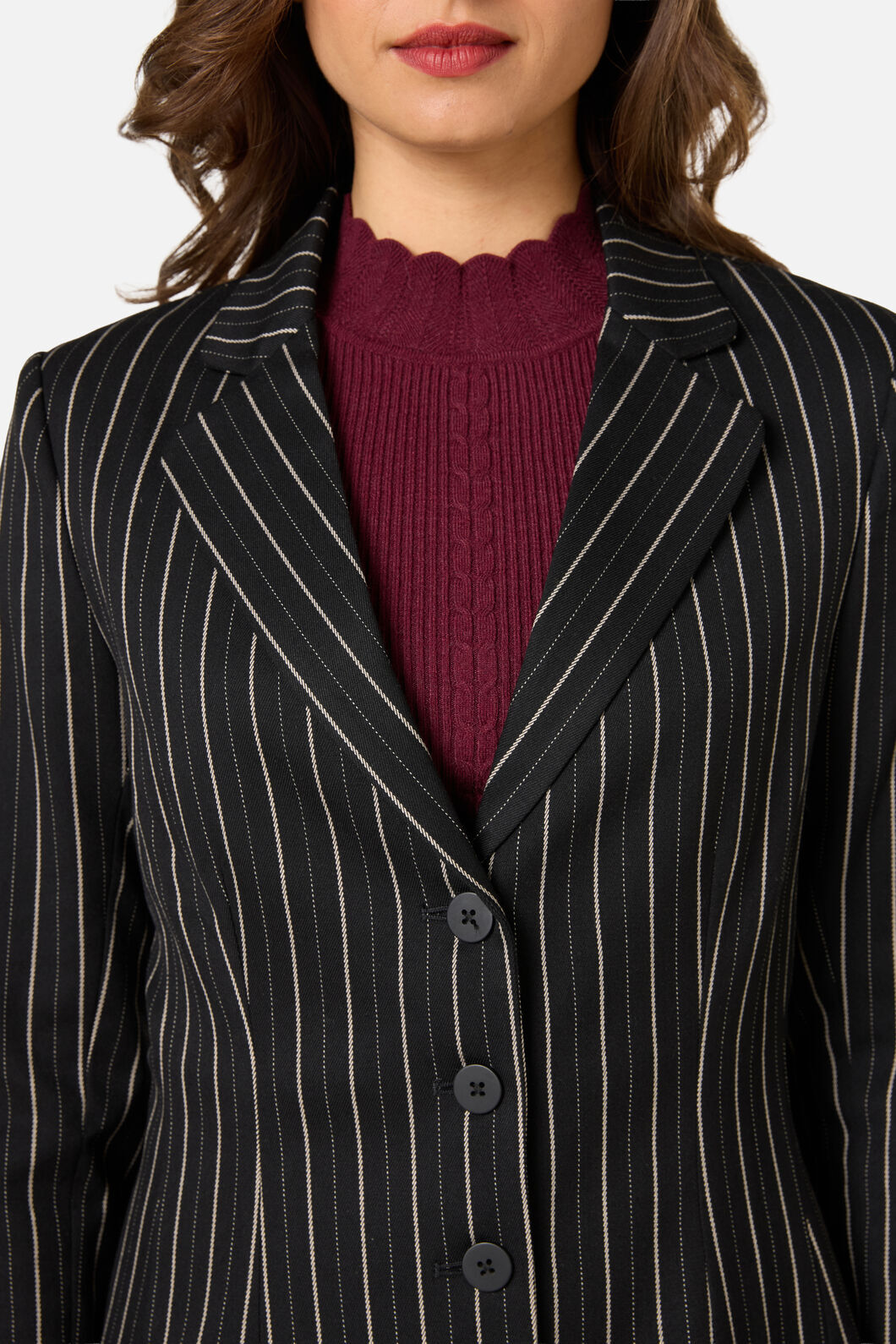 Princess Highway - Celeste Pinstripe Blazer - black