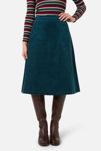 Princess Highway - Jamie Cord Midi Skirt - teal