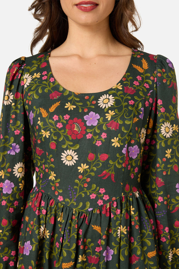 Princess Highway - Joelle Folk Floral Mini Dress - green