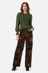 Princess Highway - Joelle Floral Velvet Jean - black