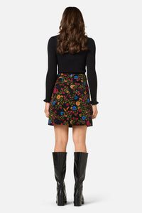Princess Highway - Joelle Floral Velvet Skirt - black