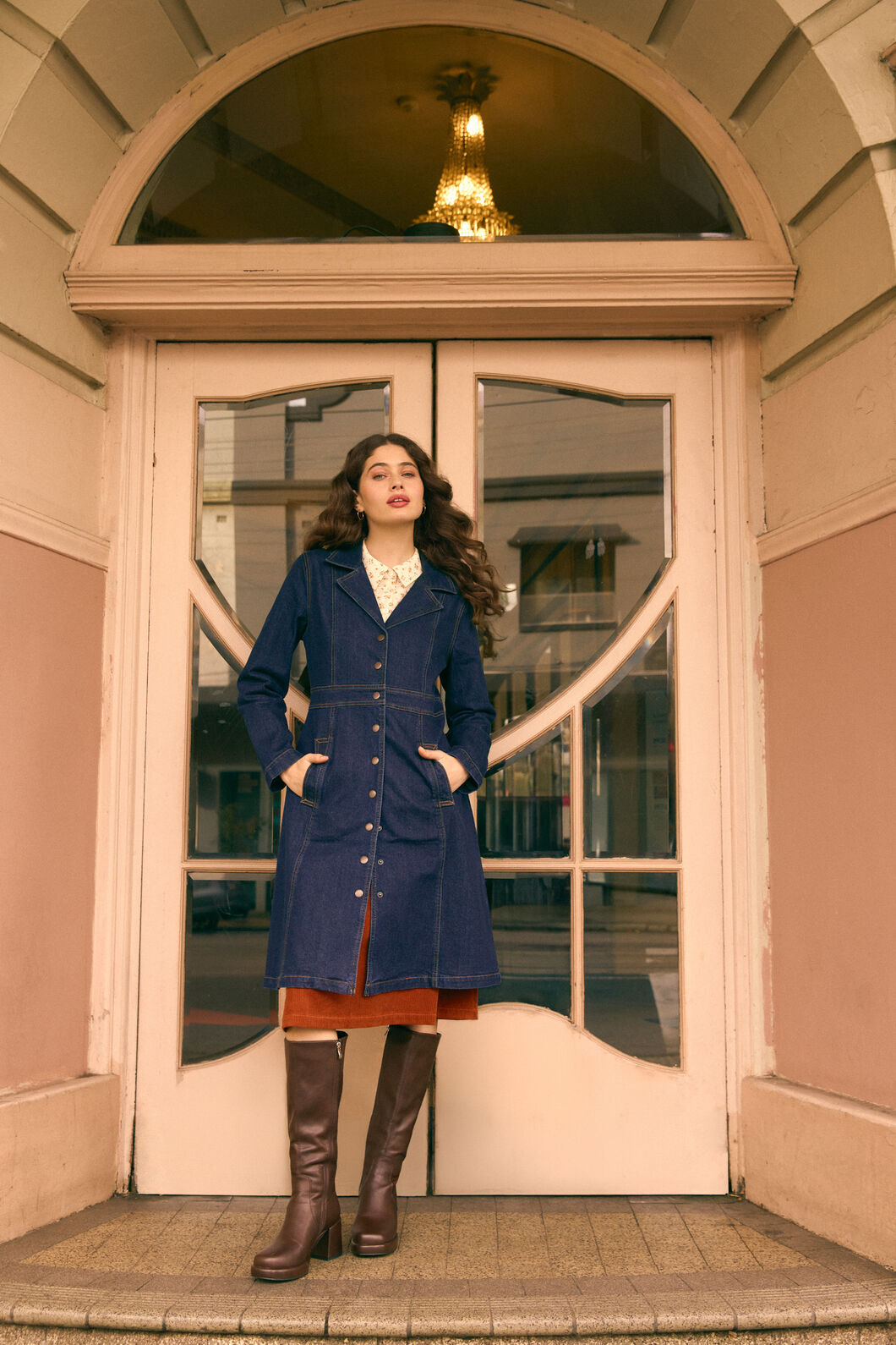 Princess Highway - Louise Long Denim Jacket - dark-denim