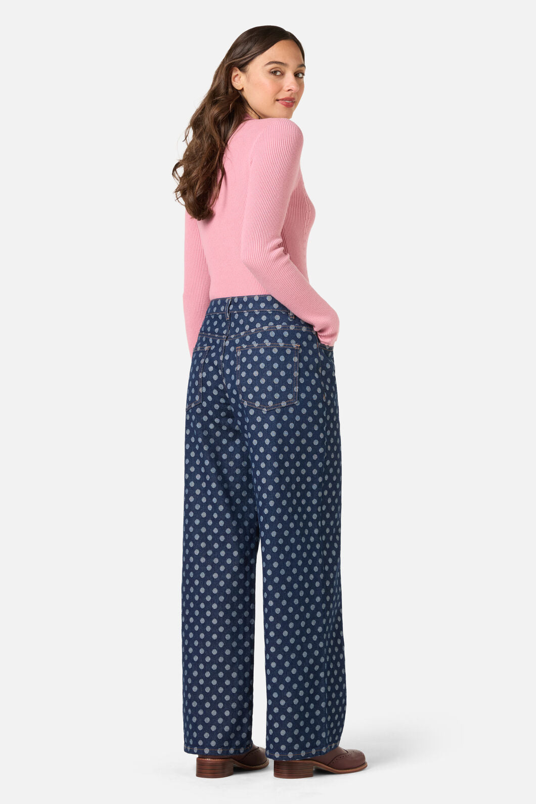 Princess Highway - Polka Spot Denim Jean - dark-denim
