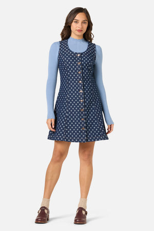 Princess Highway - Polka Spot Denim Pinny - dark-denim