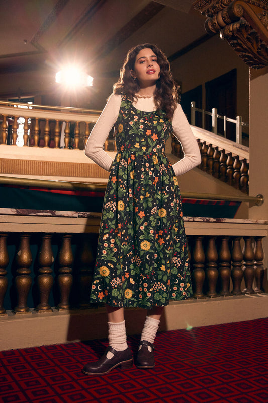 Princess Highway - Midnight Garden Midi Dress - chocolate