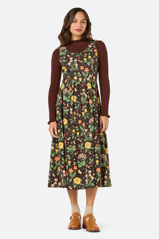 Princess Highway - Midnight Garden Midi Dress - chocolate