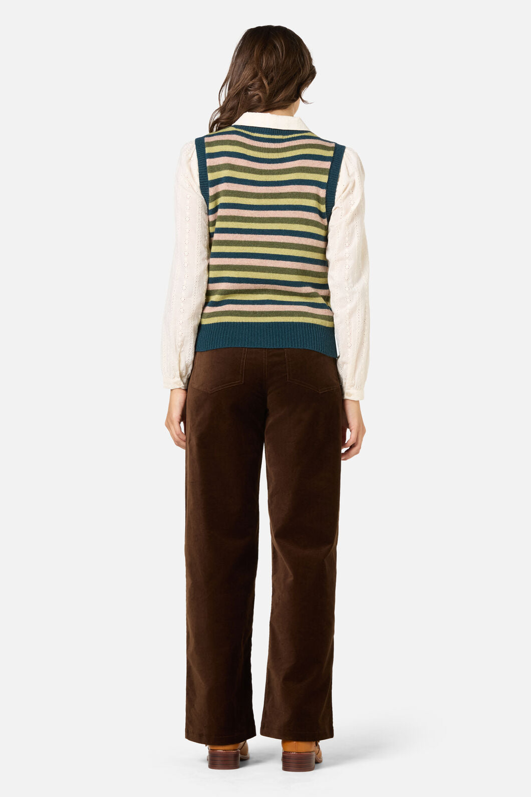 Princess Highway - Rory Wool Blend Stripe Vest - green-multi