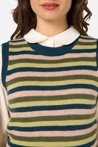 Princess Highway - Rory Wool Blend Stripe Vest - green-multi