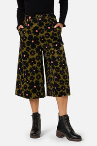 Princess Highway - Donna Flower Cord Culotte - olive