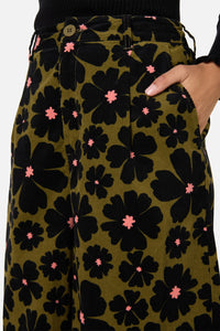 Princess Highway - Donna Flower Cord Culotte - olive