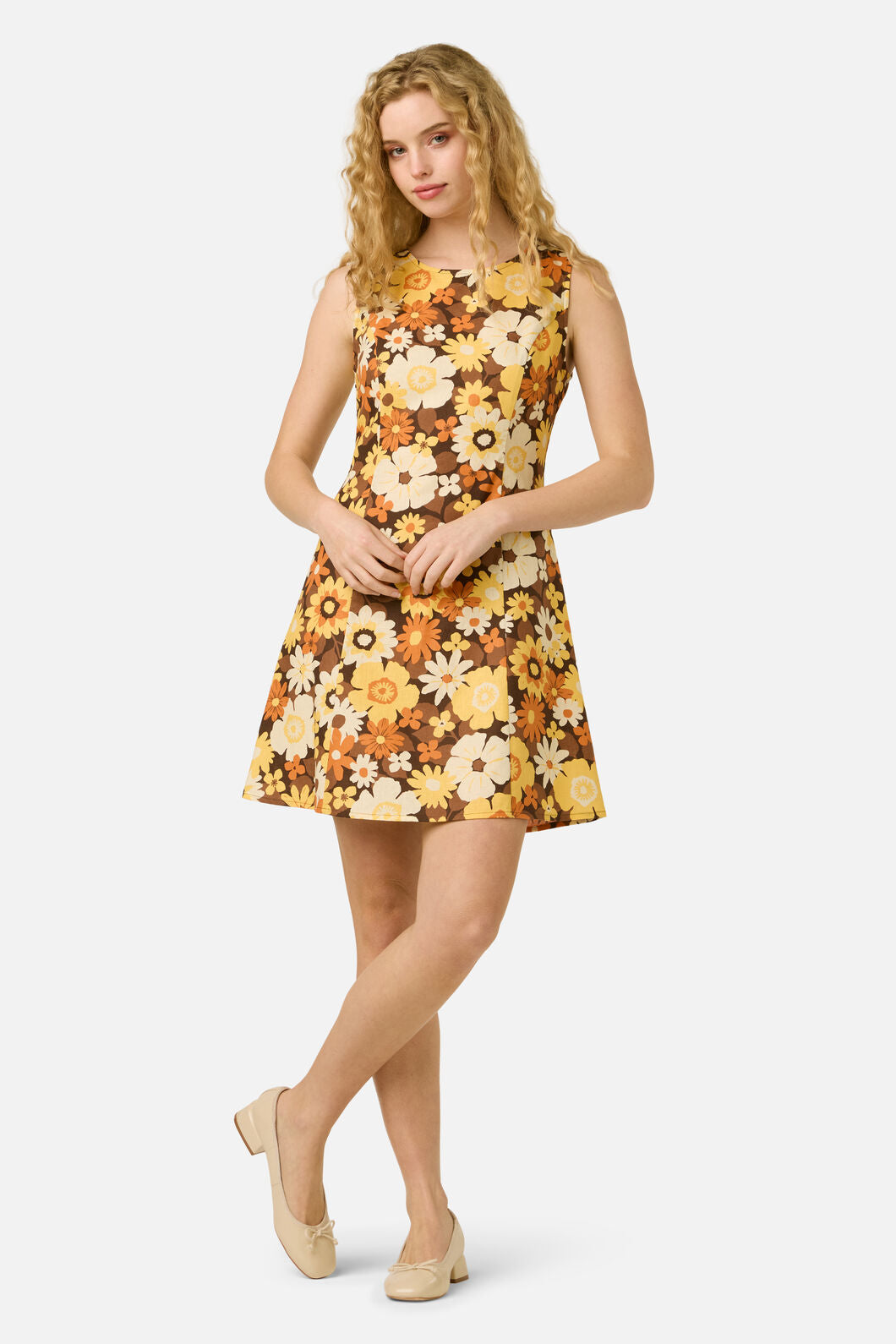 Princess Highway - Twiggy Floral Shift Dress - golden-brown