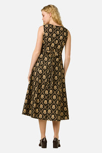 Princess Highway - Luxe Fleur Geo Midi Dress - black-cream