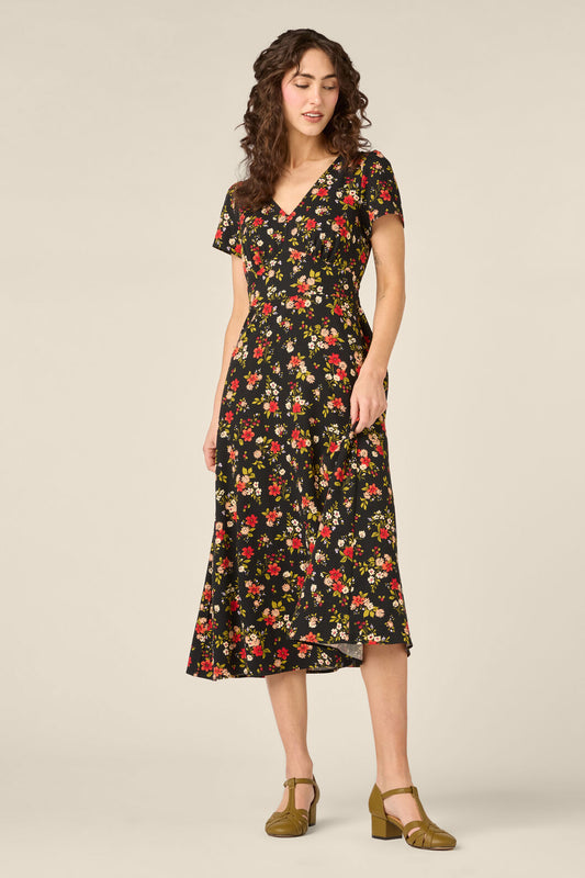 Princess Highway - Posy Floral Midi Dress - black