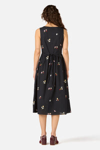 Princess Highway - Ladybug Embroidered Midi Dress - navy