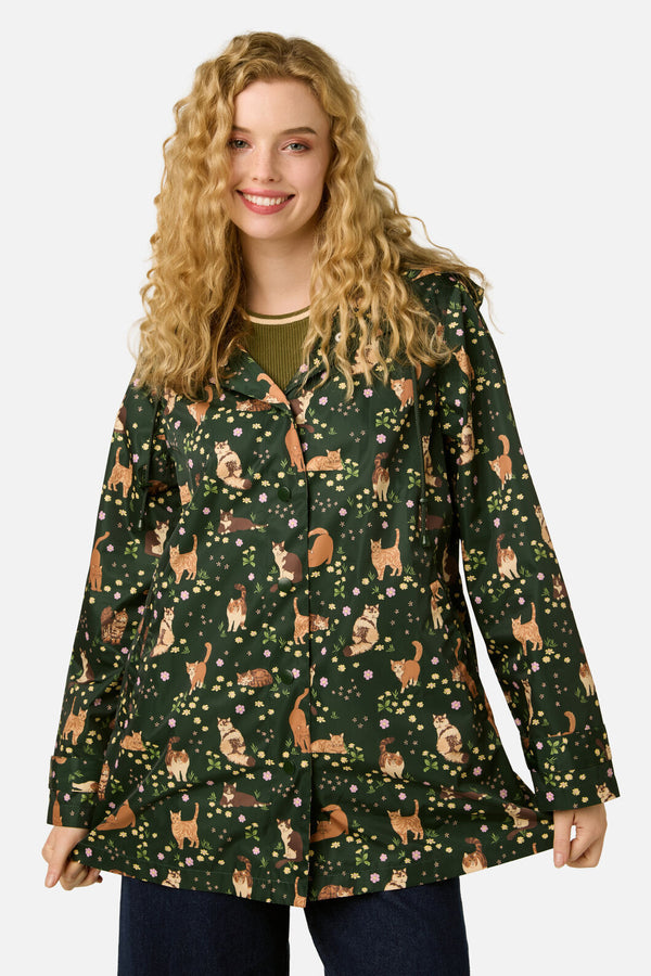 Princess Highway - Cute Cats Raincoat - green