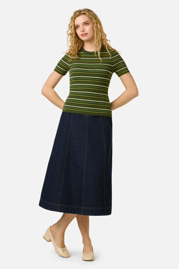 Princess Highway - Patsy Stripe Knit Top - green