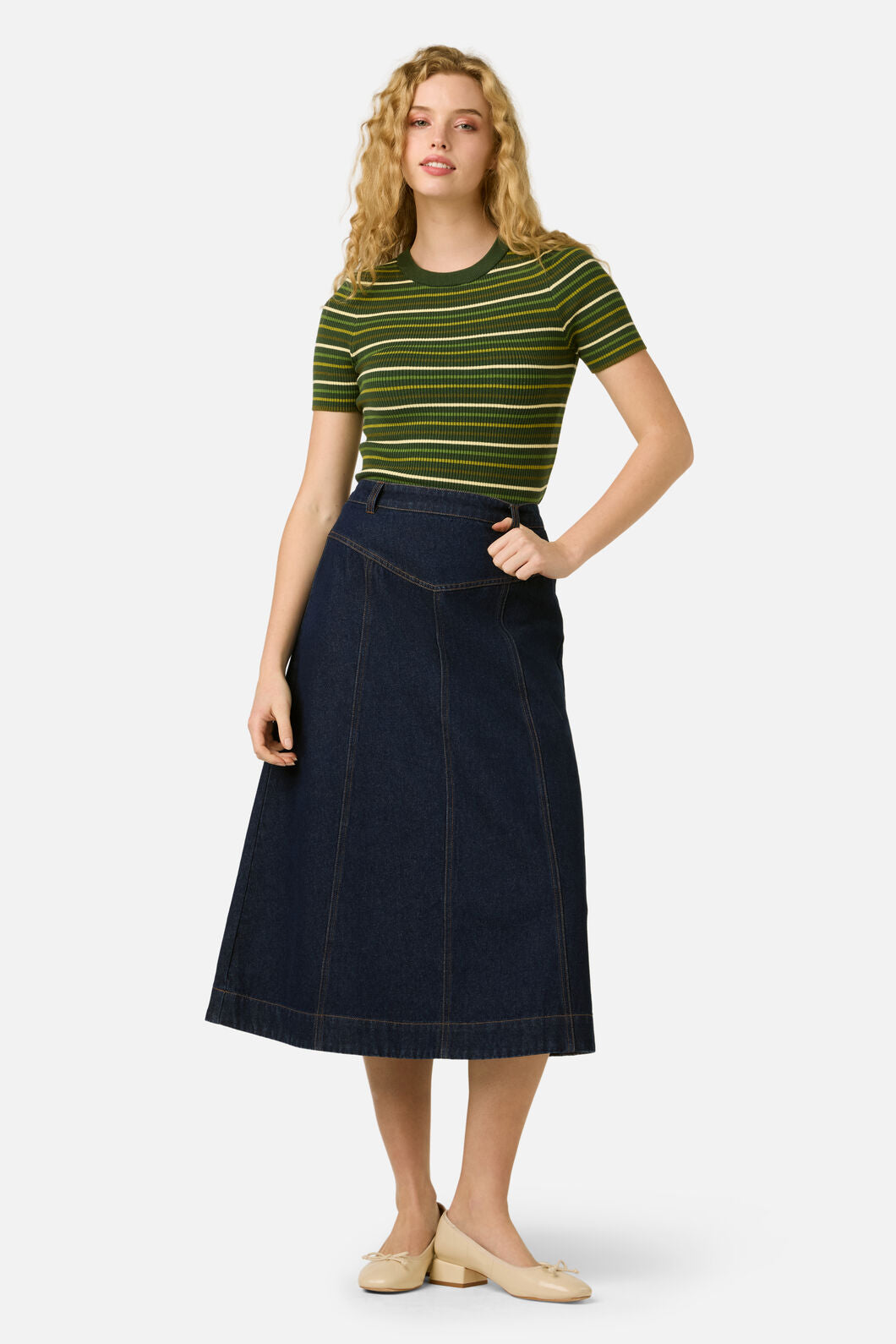 Princess Highway - Patsy Stripe Knit Top - green