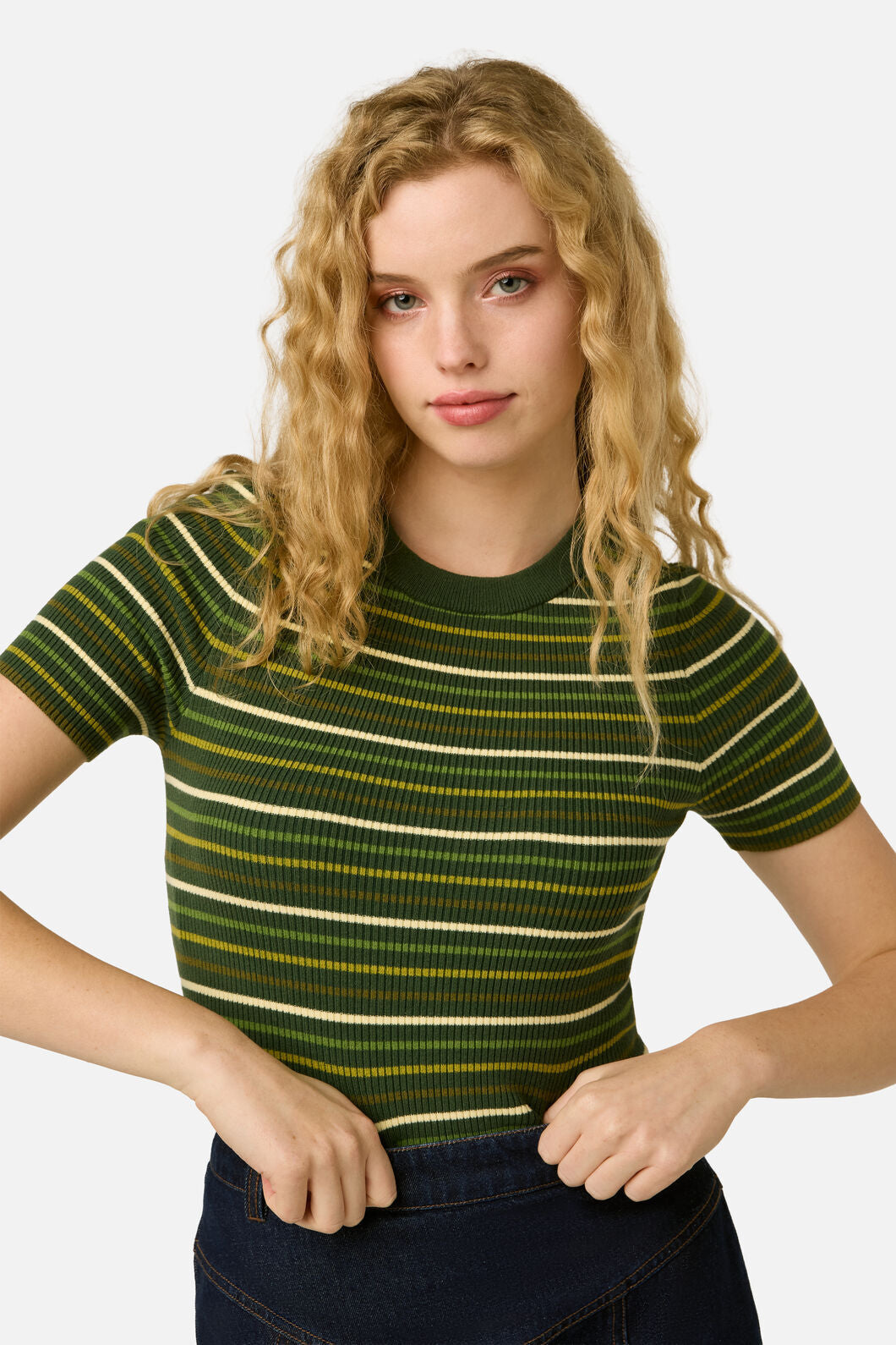 Princess Highway - Patsy Stripe Knit Top - green