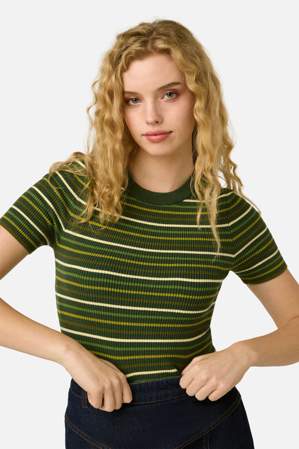 Princess Highway - Patsy Stripe Knit Top - green