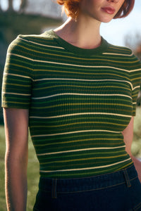 Princess Highway - Patsy Stripe Knit Top - green