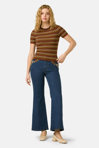 Princess Highway - Patsy Stripe Knit Top - toffee