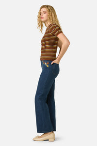 Princess Highway - Patsy Stripe Knit Top - toffee