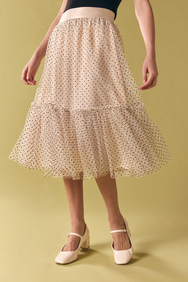 Princess Highway - Olivia Spot Tulle Skirt - cream