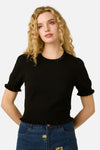 Princess Highway - Zoe Ruffle Knit Top - black